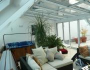 T42, Alumínium szerkezetű télikert üvegtetővel a 9. emeleten