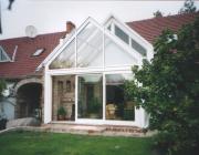 T67, Fa, alumínium nyeregtetős télikert tolóajtóval és üvegtetővel